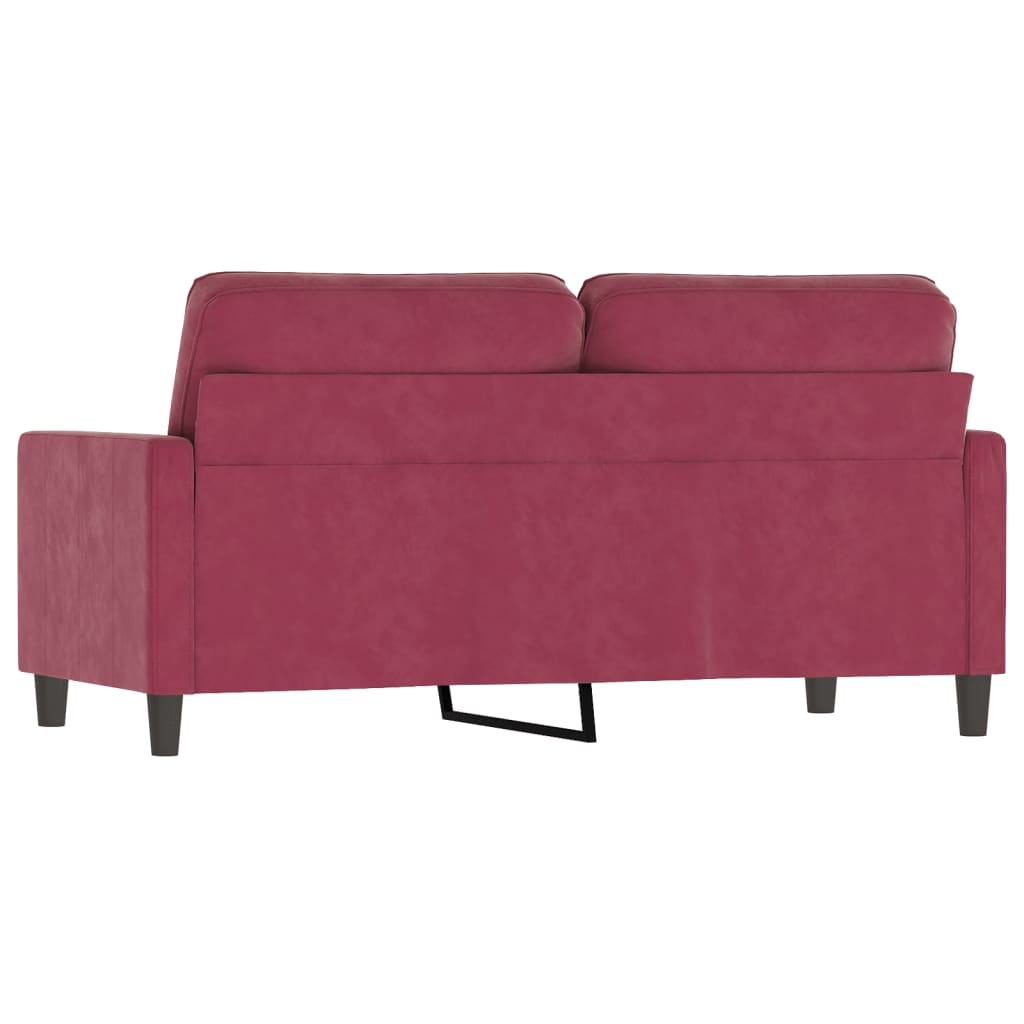 2-seater sofa, wine red, 140 cm, velvet