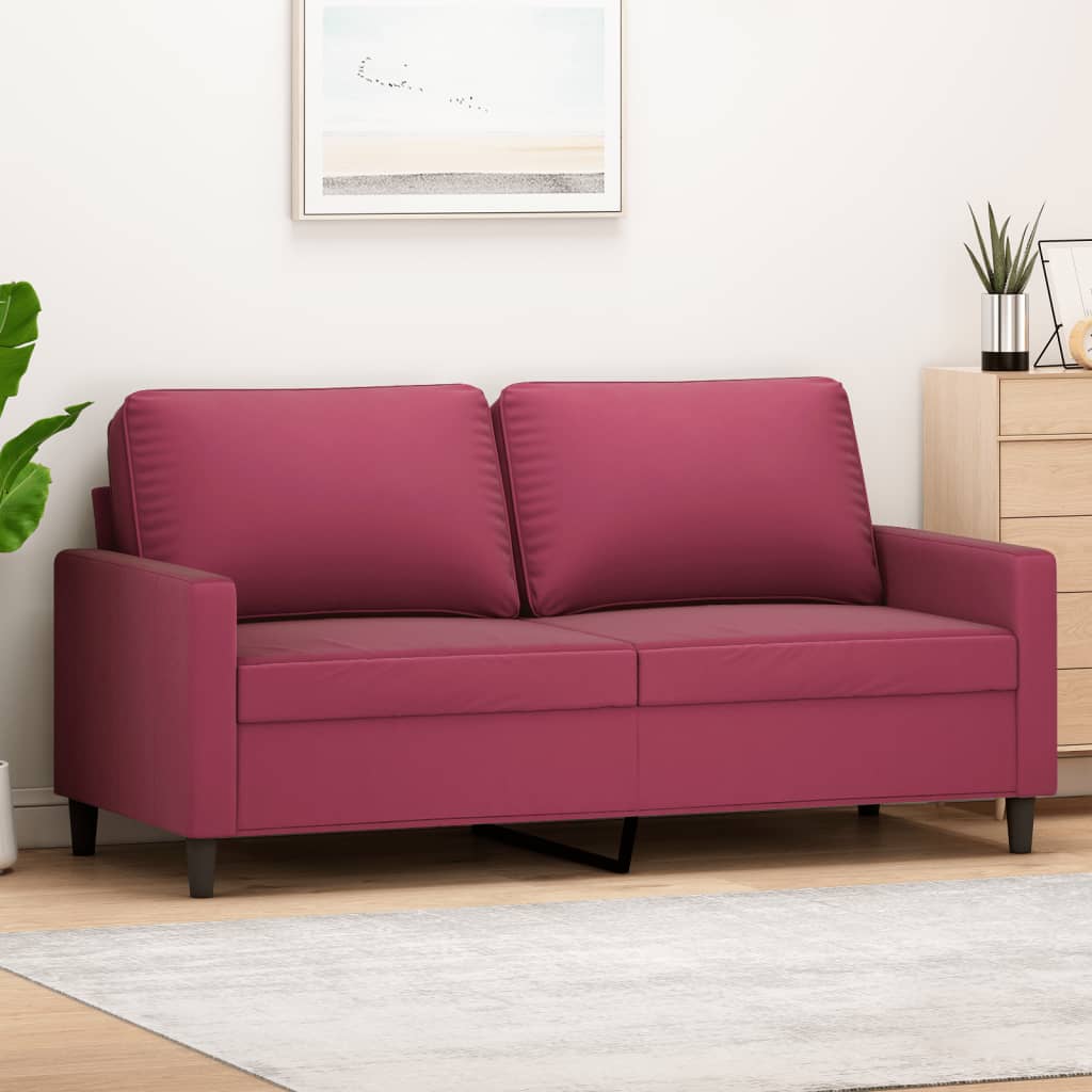 2-seater sofa, wine red, 140 cm, velvet