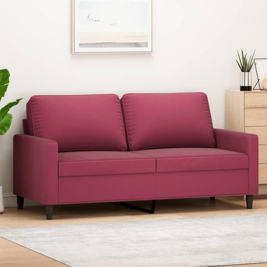 2-seater sofa, wine red, 140 cm, velvet