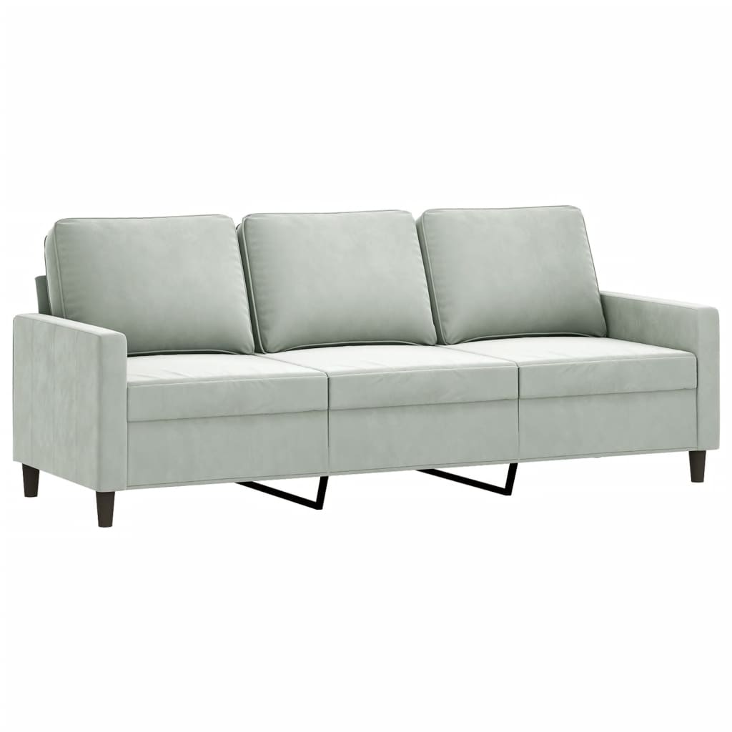 3-seater sofa, light gray, material 180CM velvet