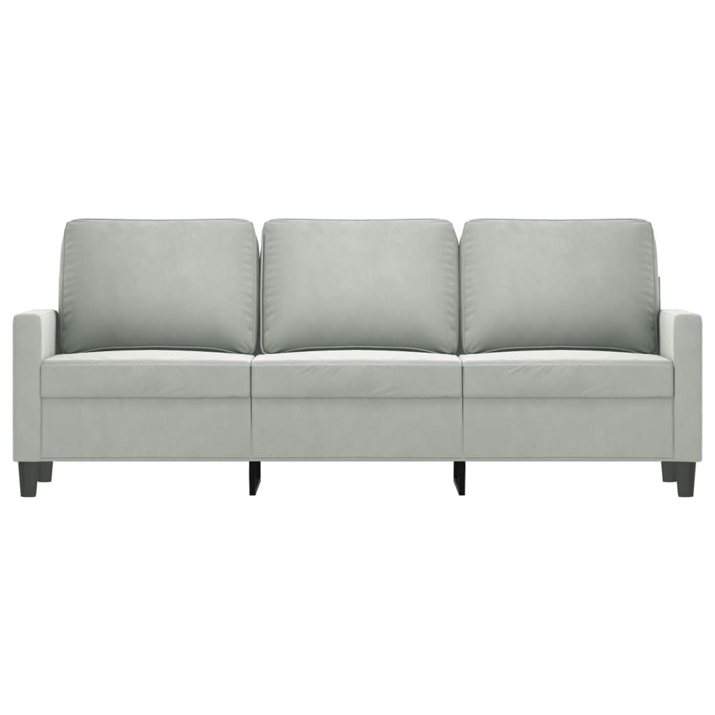 3-seater sofa, light gray, material 180CM velvet