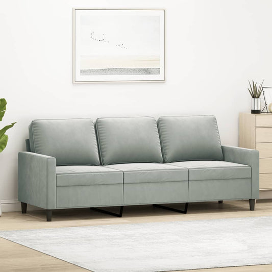 3-seater sofa, light gray, material 180CM velvet