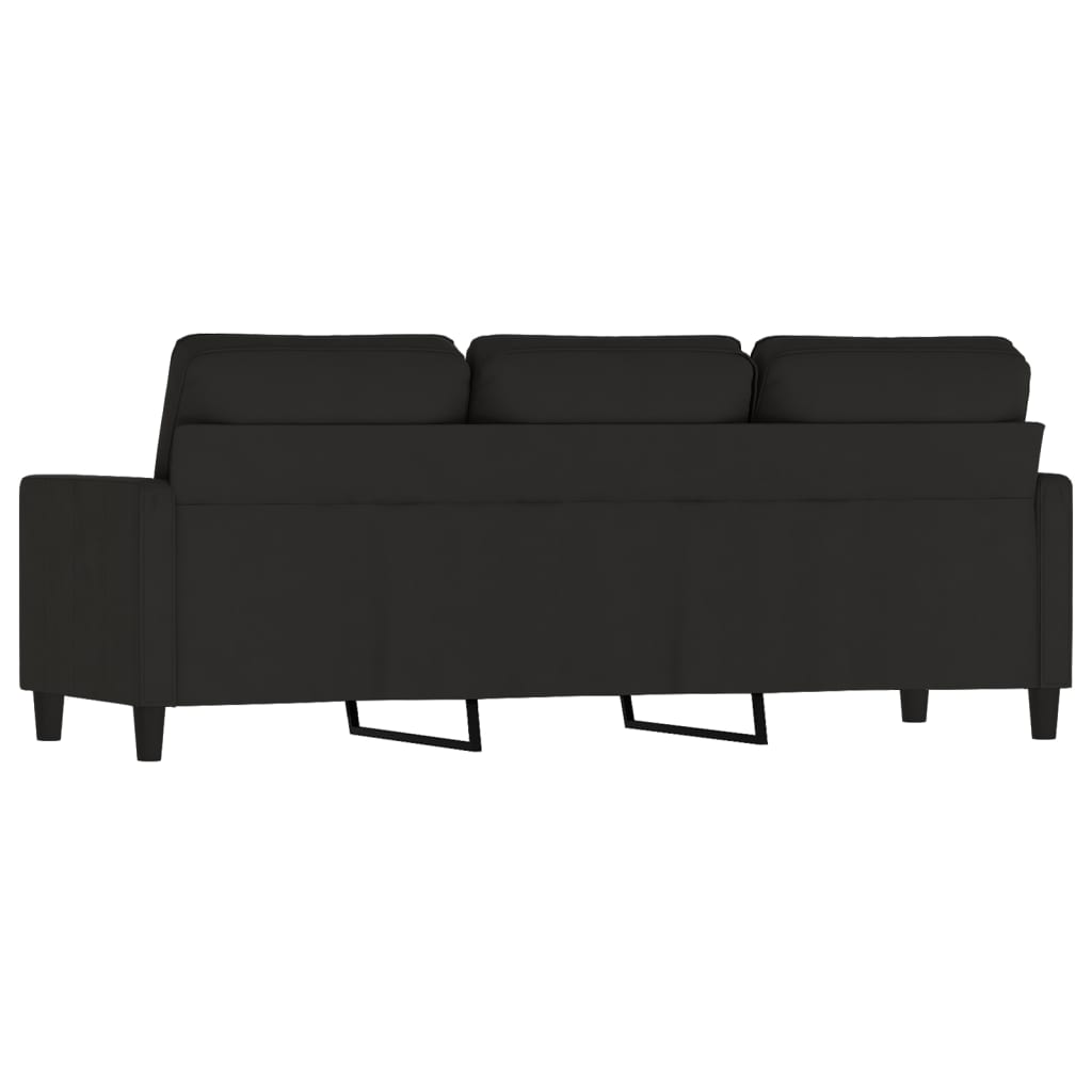 3-seater sofa, Black, 180 cm, velvet