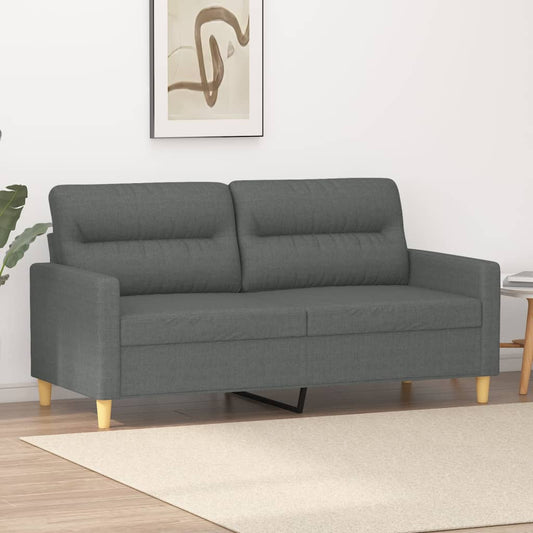 2-seater sofa, dark grey, 140 cm, fabric