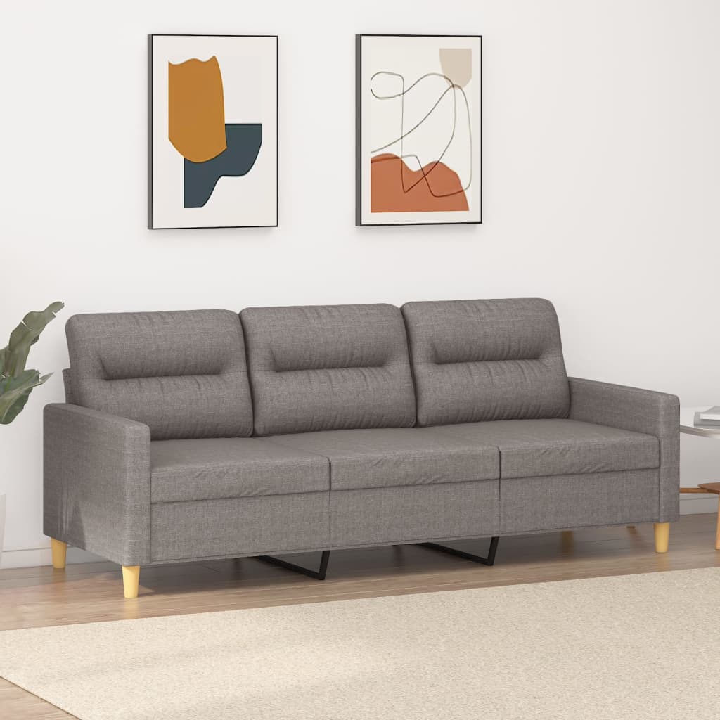 3-seater sofa, taupe, 180 cm, textile material