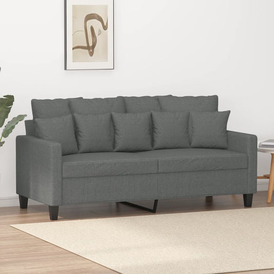 Canapea cu 2 locuri, gri închis, 140 cm, material textil