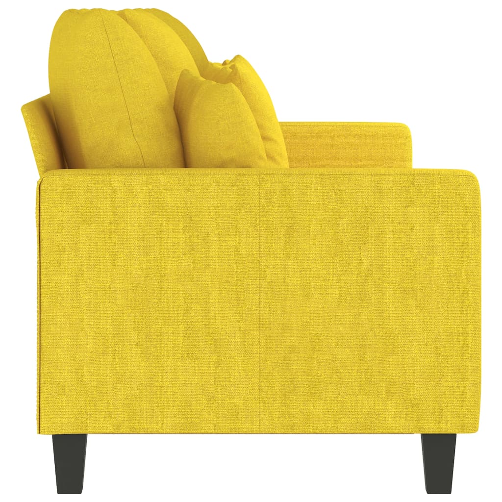 Canapea cu 3 locuri, galben deschis, 180 cm, material textil