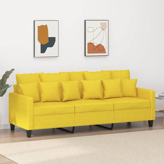 3-seater sofa, light yellow, 180 cm, textile material