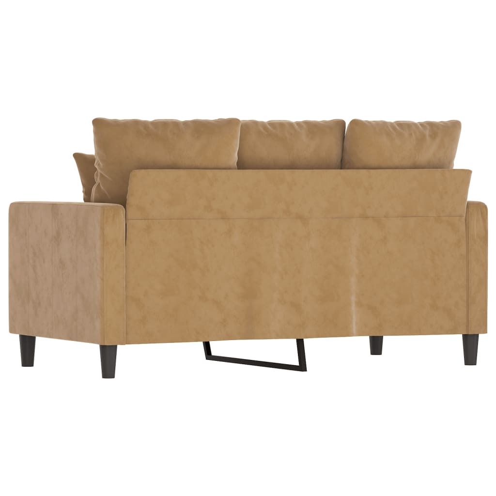 Canapea cu 2 locuri, maro, 120 cm, catifea