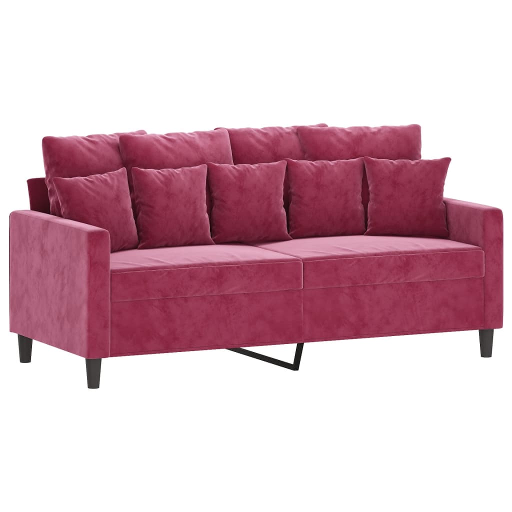 2-seater sofa, wine red, 140 cm, velvet