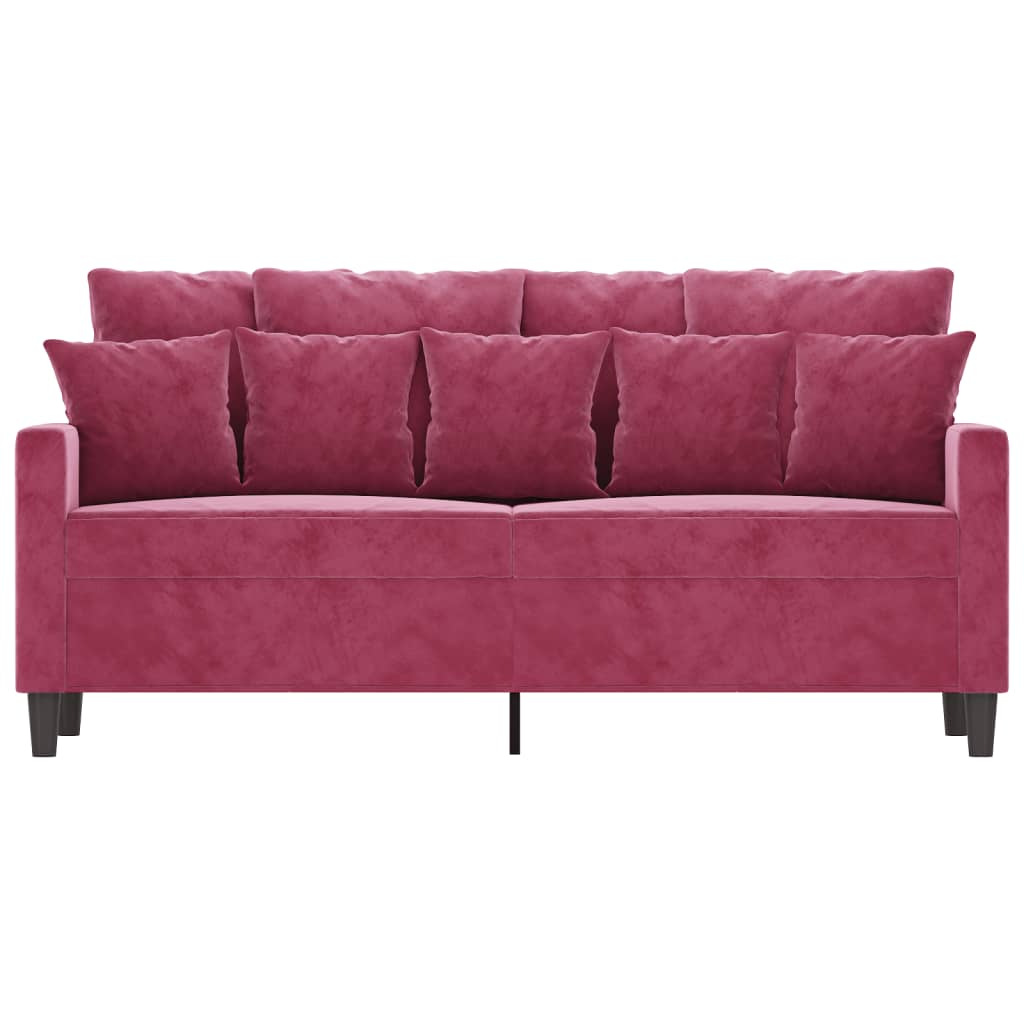 2-seater sofa, wine red, 140 cm, velvet