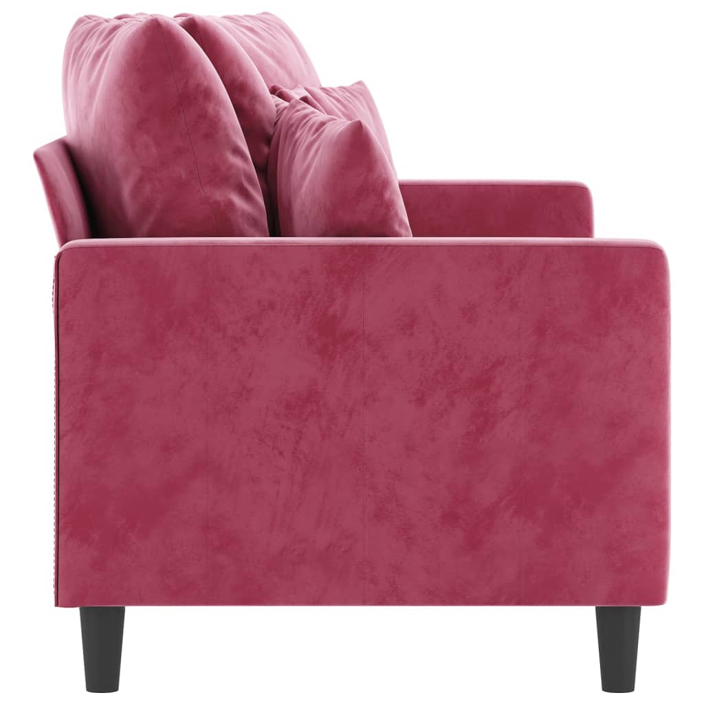 2-seater sofa, wine red, 140 cm, velvet