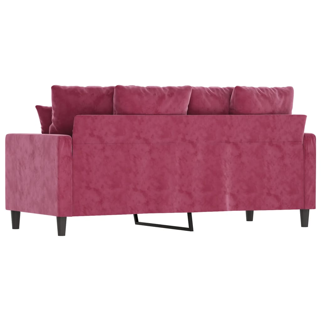 2-seater sofa, wine red, 140 cm, velvet