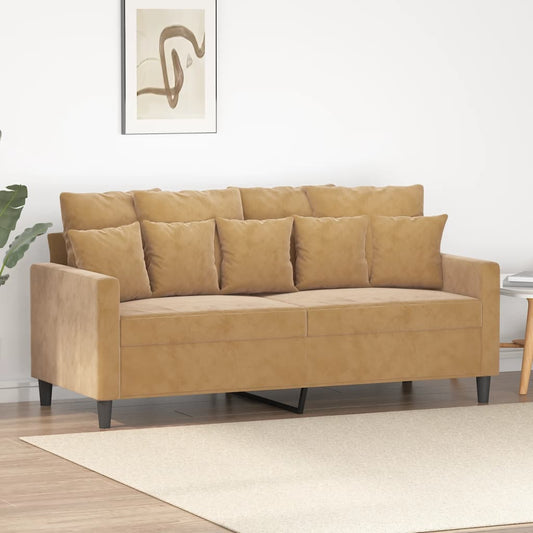 2-seater sofa, brown, 140 cm, velvet