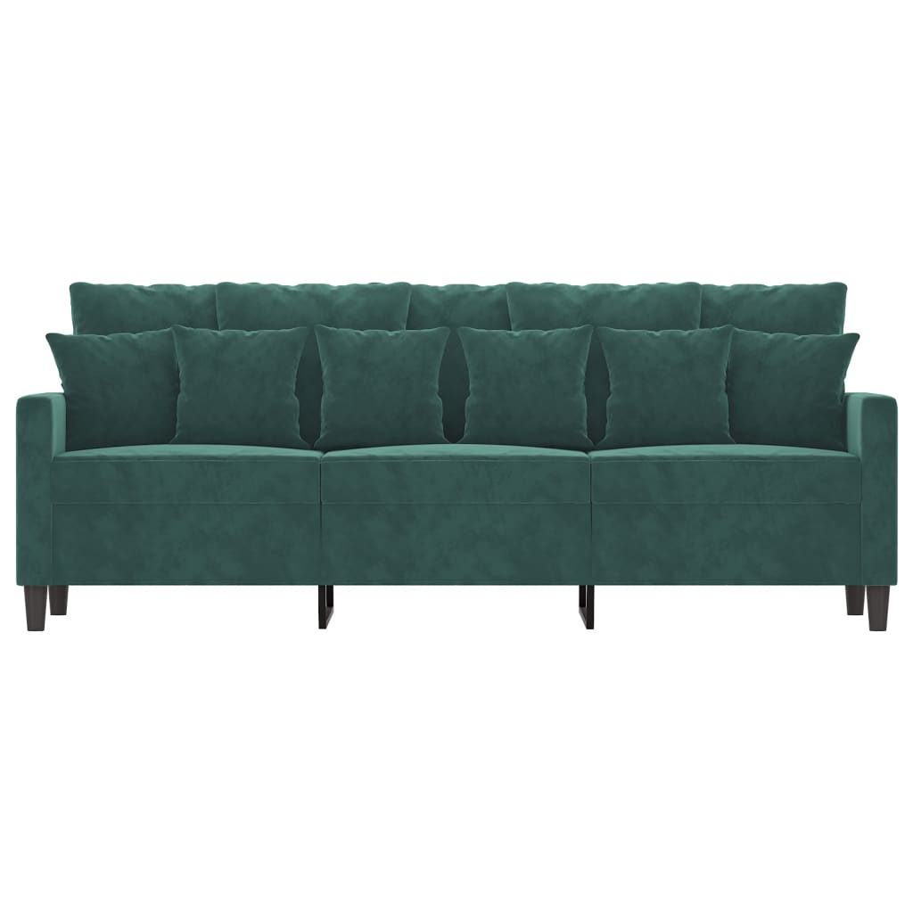 3-seater sofa, dark green, 180 cm, velvet