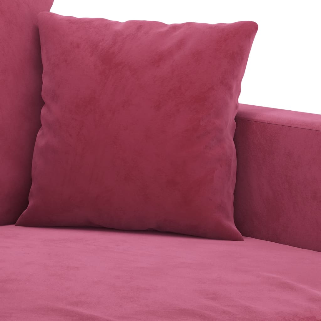 Canapea cu 3 locuri, roșu vin, 180 cm, material catifea