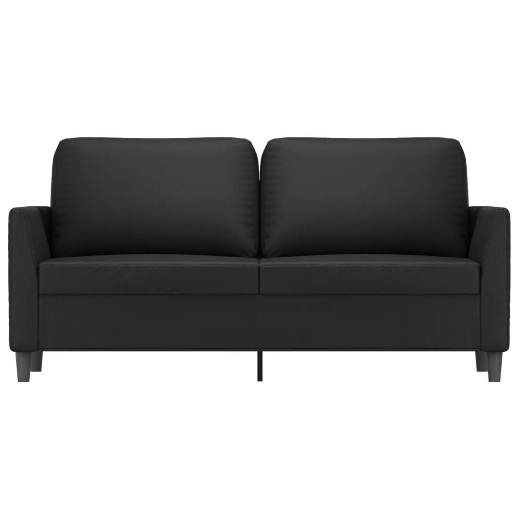 2-seater sofa, black, 140 cm, ecological leather