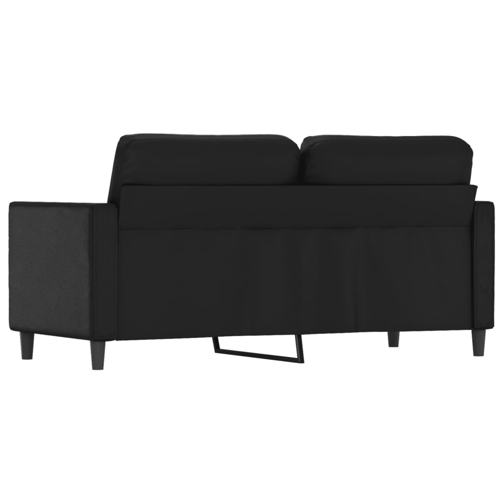 2-seater sofa, black, 140 cm, ecological leather