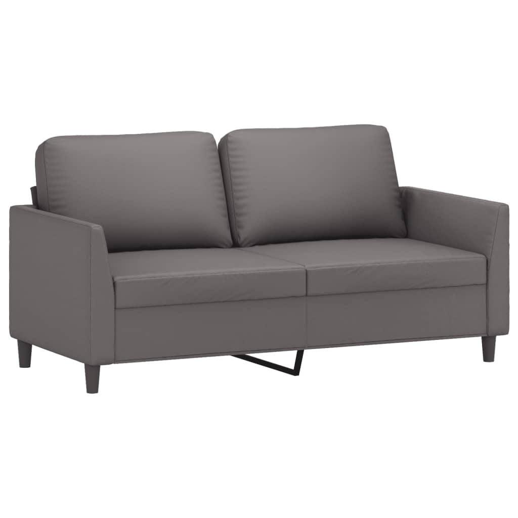 2-seater sofa, gray, 140 cm, ecological leather