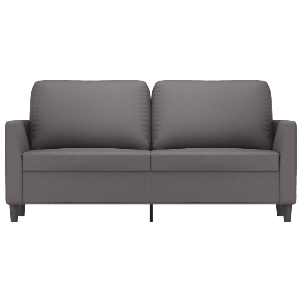 2-seater sofa, gray, 140 cm, ecological leather