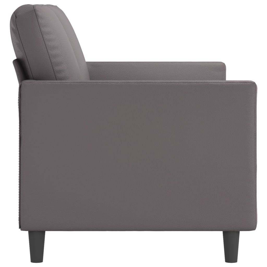 2-seater sofa, gray, 140 cm, ecological leather