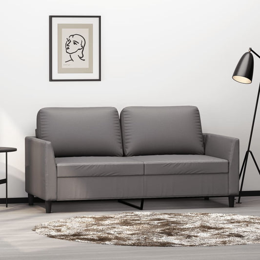 2-seater sofa, gray, 140 cm, ecological leather