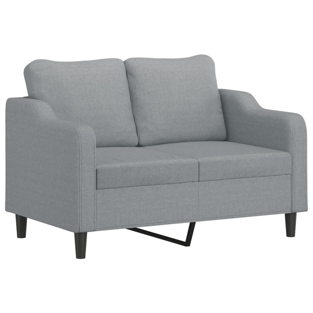 Canapea cu 2 locuri, gri deschis, 120 cm, material textil