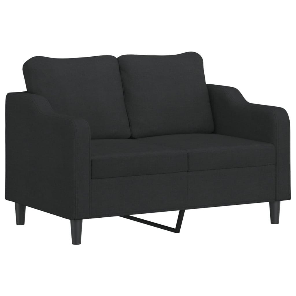 2-seater sofa, black, 120 cm, textile material