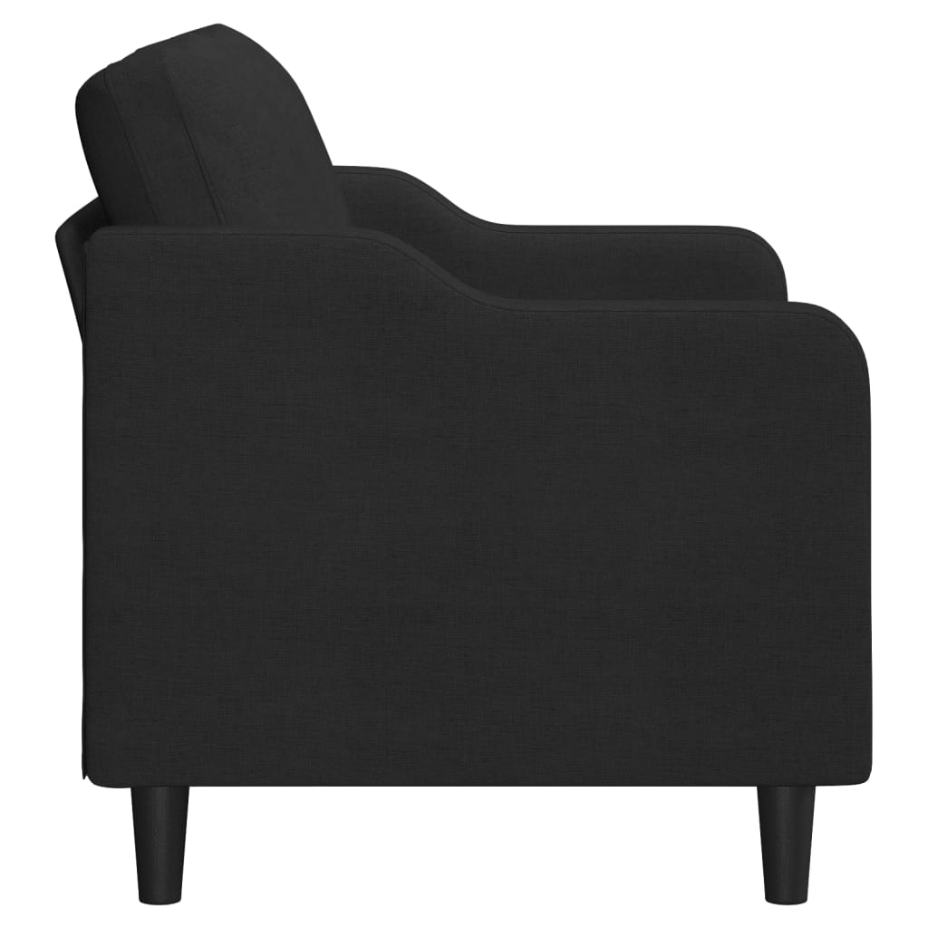 2-seater sofa, black, 120 cm, textile material
