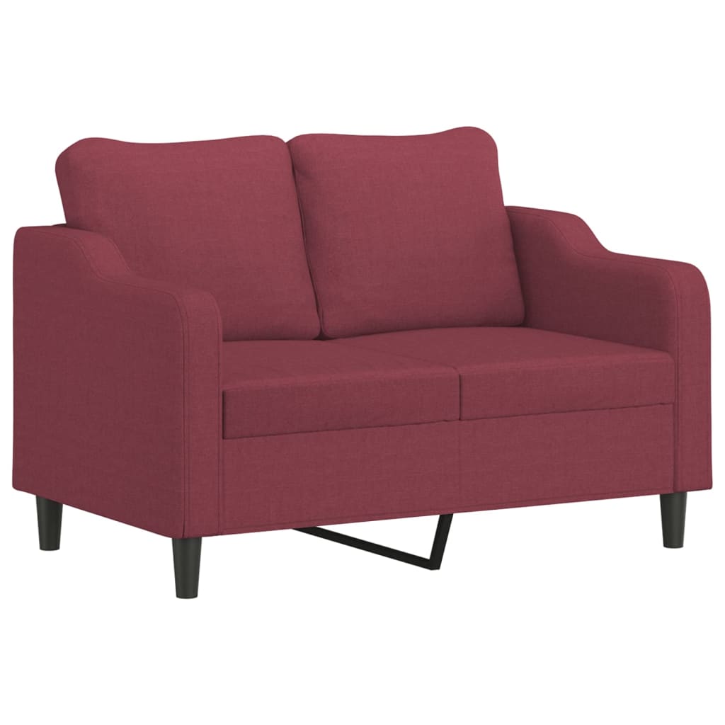 Canapea cu 2 locuri, roșu vin, 120 cm, material textil