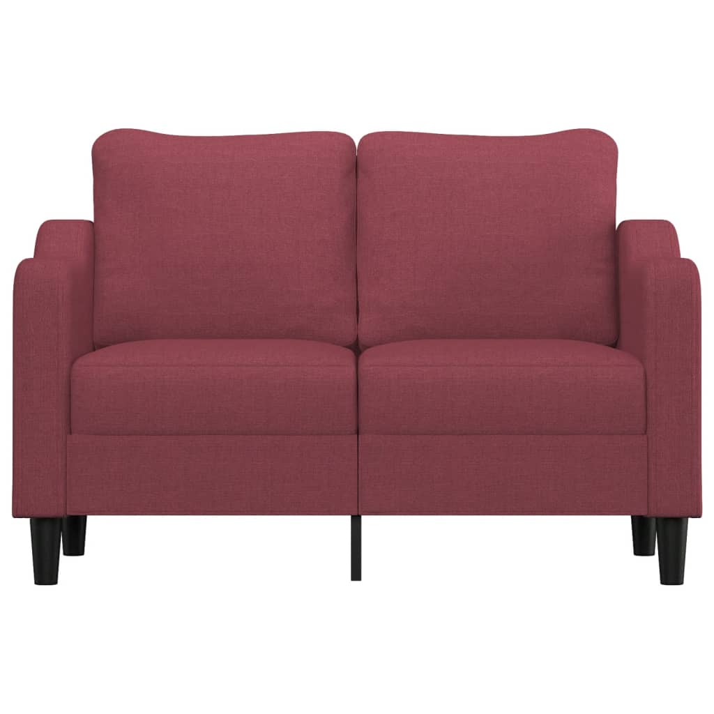 Canapea cu 2 locuri, roșu vin, 120 cm, material textil
