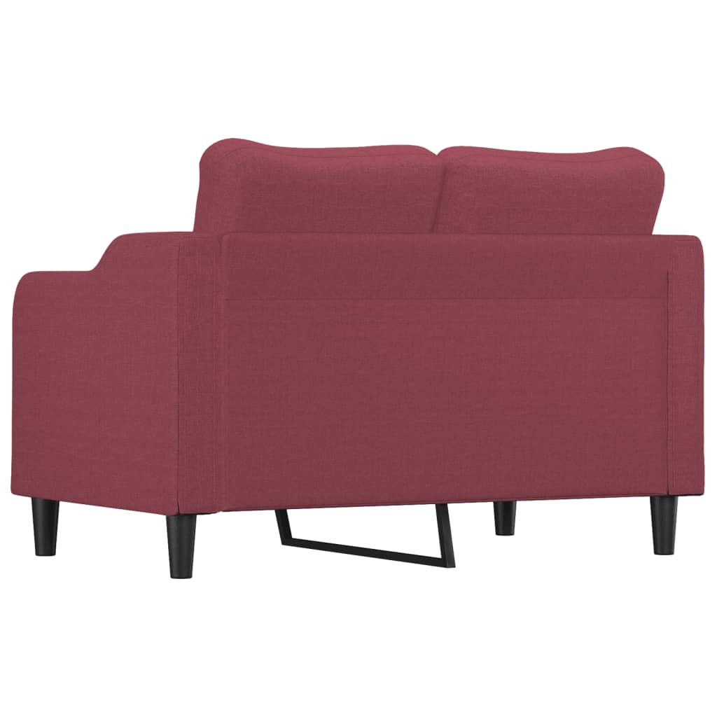 Canapea cu 2 locuri, roșu vin, 120 cm, material textil