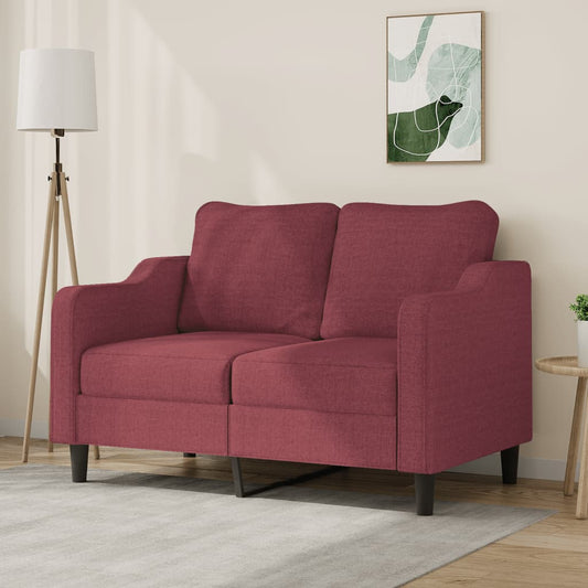 Canapea cu 2 locuri, roșu vin, 120 cm, material textil