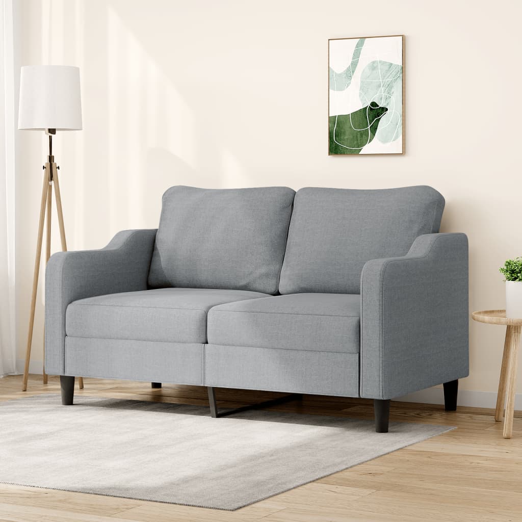 2-seater sofa, light grey, 140 cm, textile material