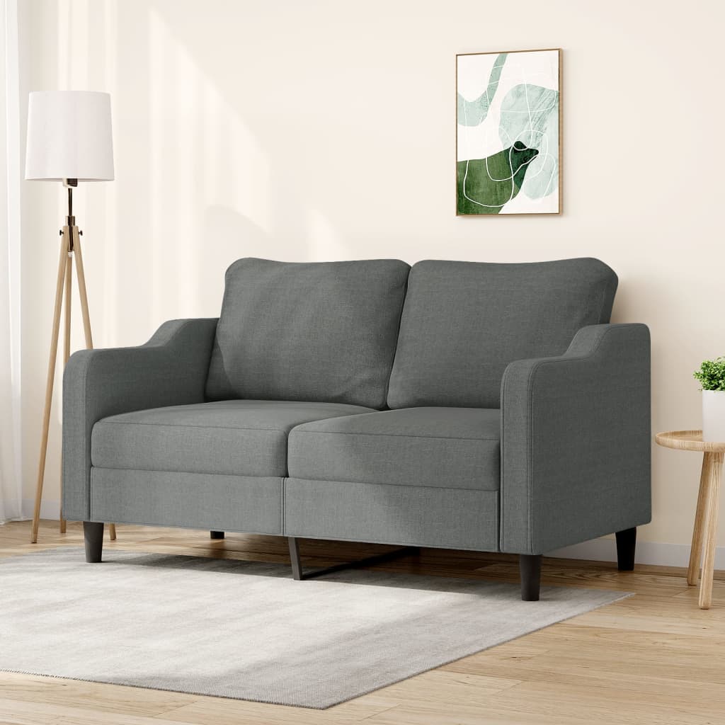 2-seater sofa, dark grey, 140 cm, fabric