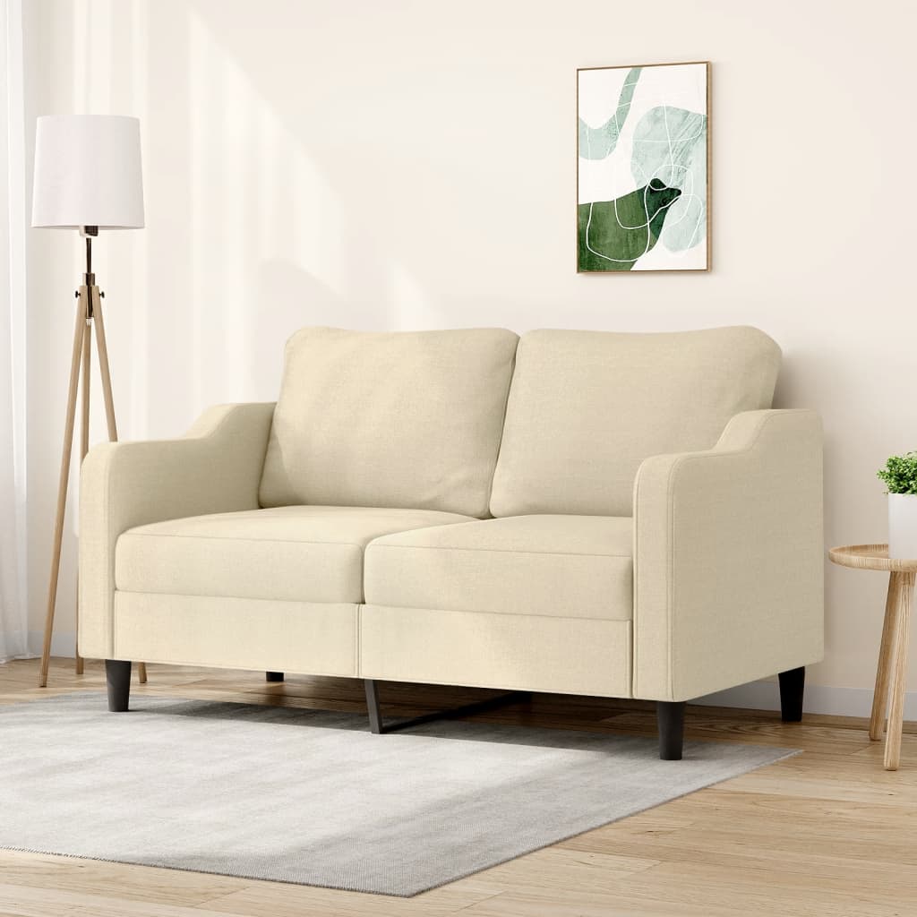 Canapea cu 2 locuri, crem, 140 cm, material textil