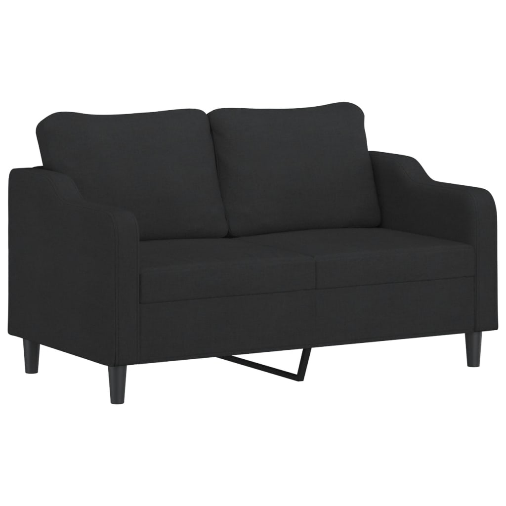 2-seater sofa, black, 140 cm, textile material