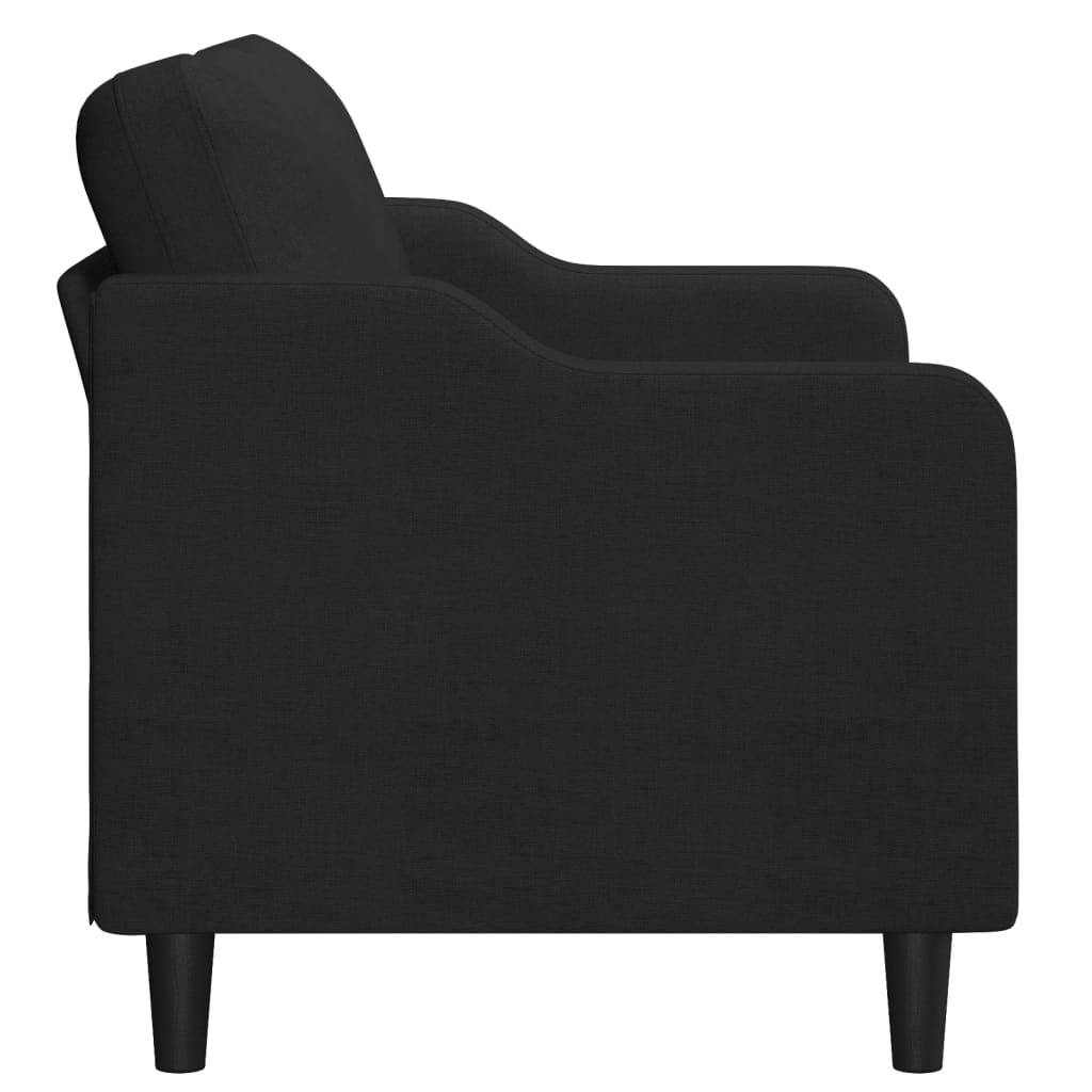 2-seater sofa, black, 140 cm, textile material
