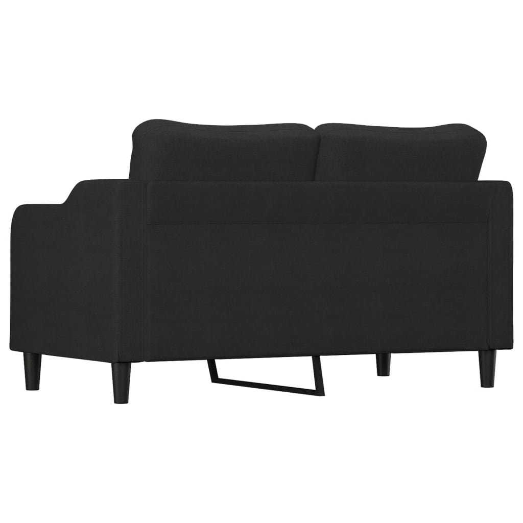 2-seater sofa, black, 140 cm, textile material