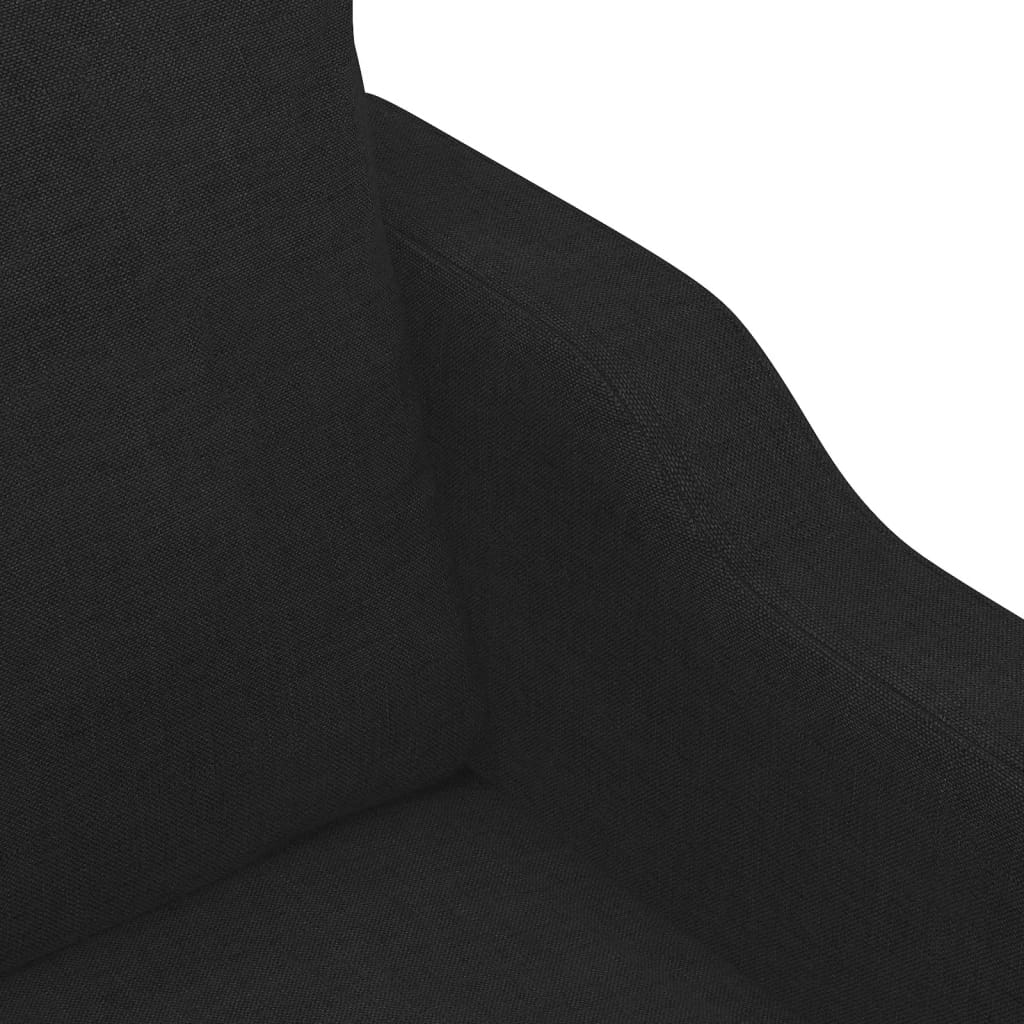 2-seater sofa, black, 140 cm, textile material