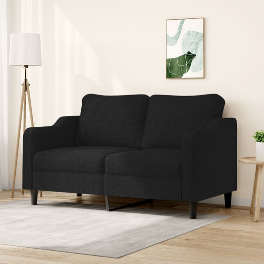 2-seater sofa, black, 140 cm, textile material