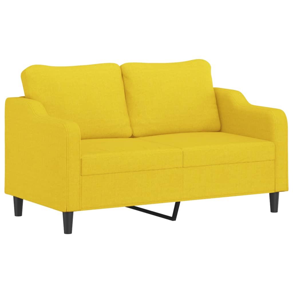 2-seater sofa, light yellow, 140 cm, textile material