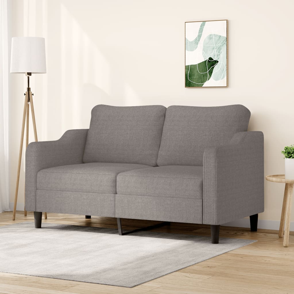 Canapea cu 2 locuri, gri taupe, 140 cm, material textil