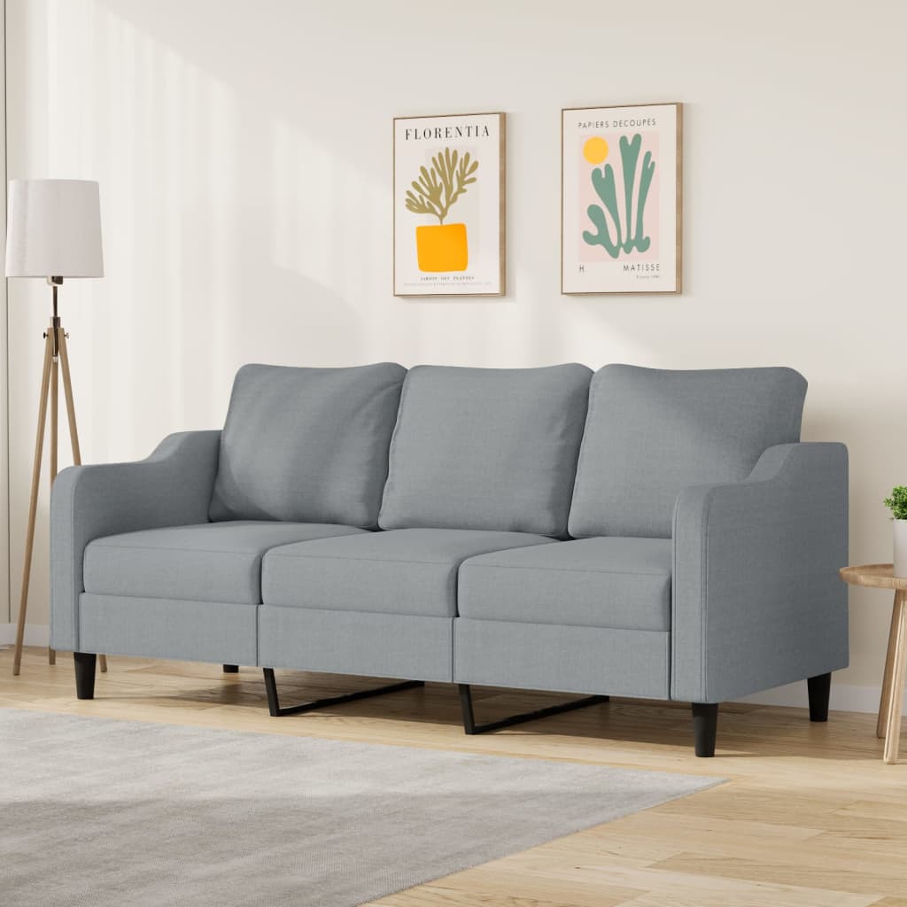 3-seater sofa, light gray, material 180CM textile