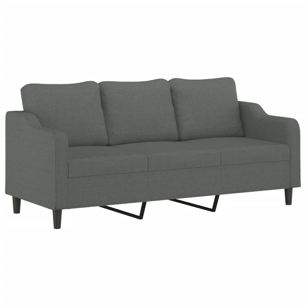 3-seater sofa, dark grey, 180 cm, fabric