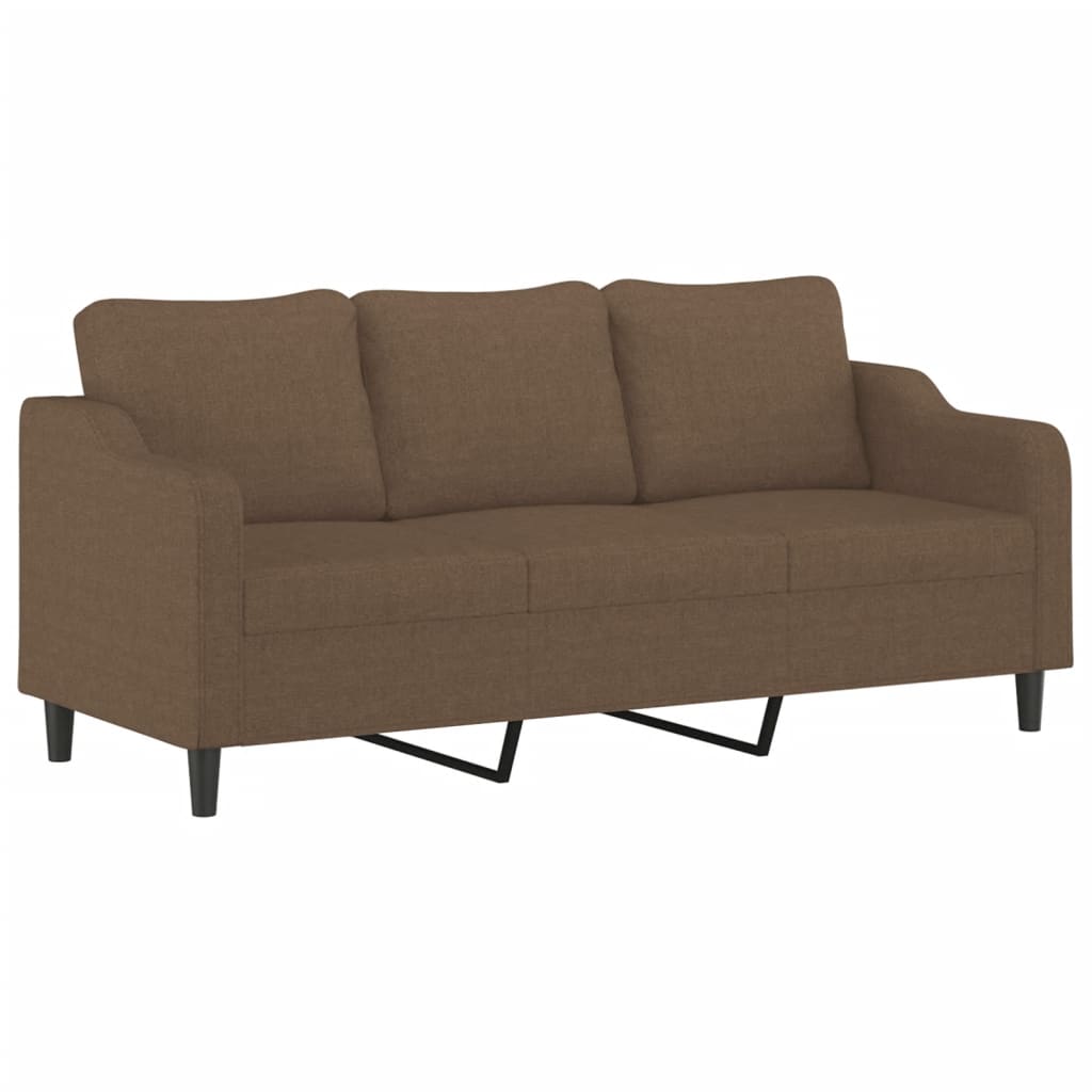 3-seater sofa, brown, 180 cm, textile material