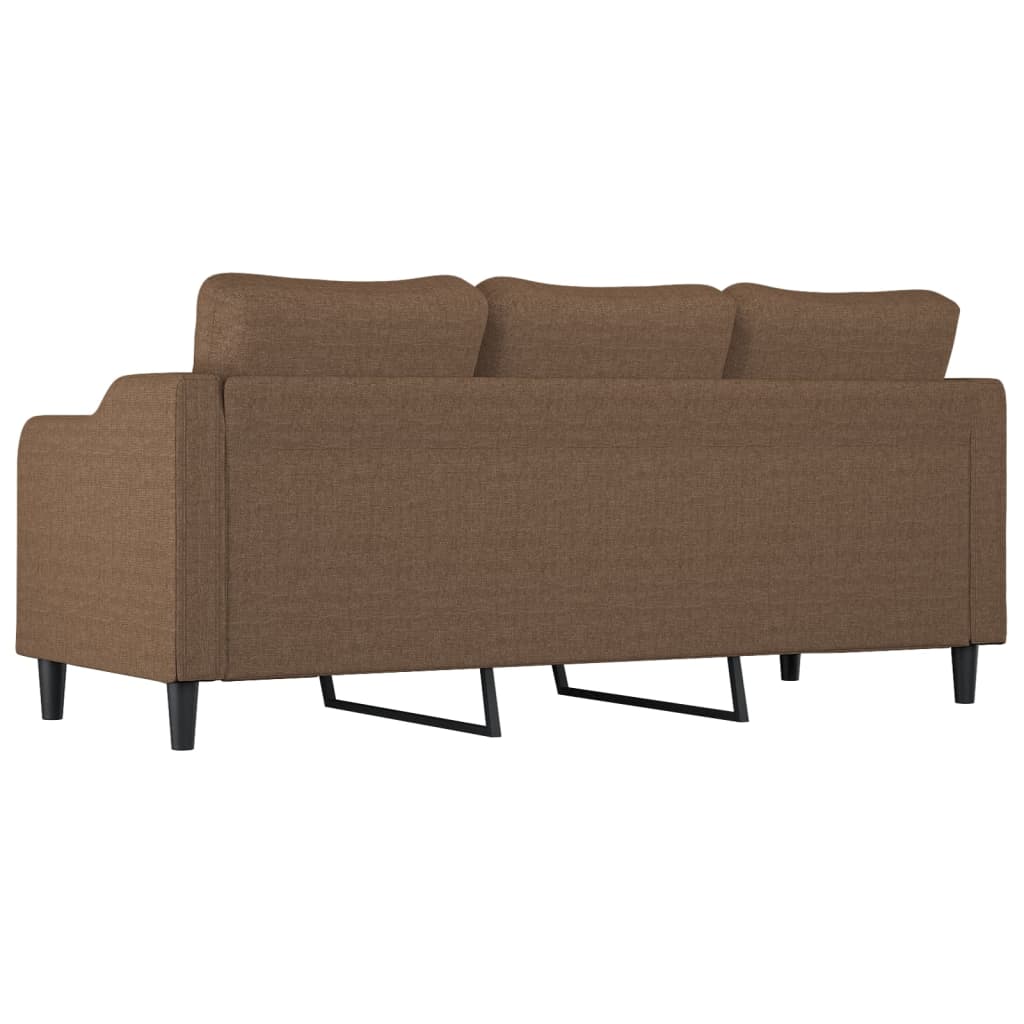 3-seater sofa, brown, 180 cm, textile material