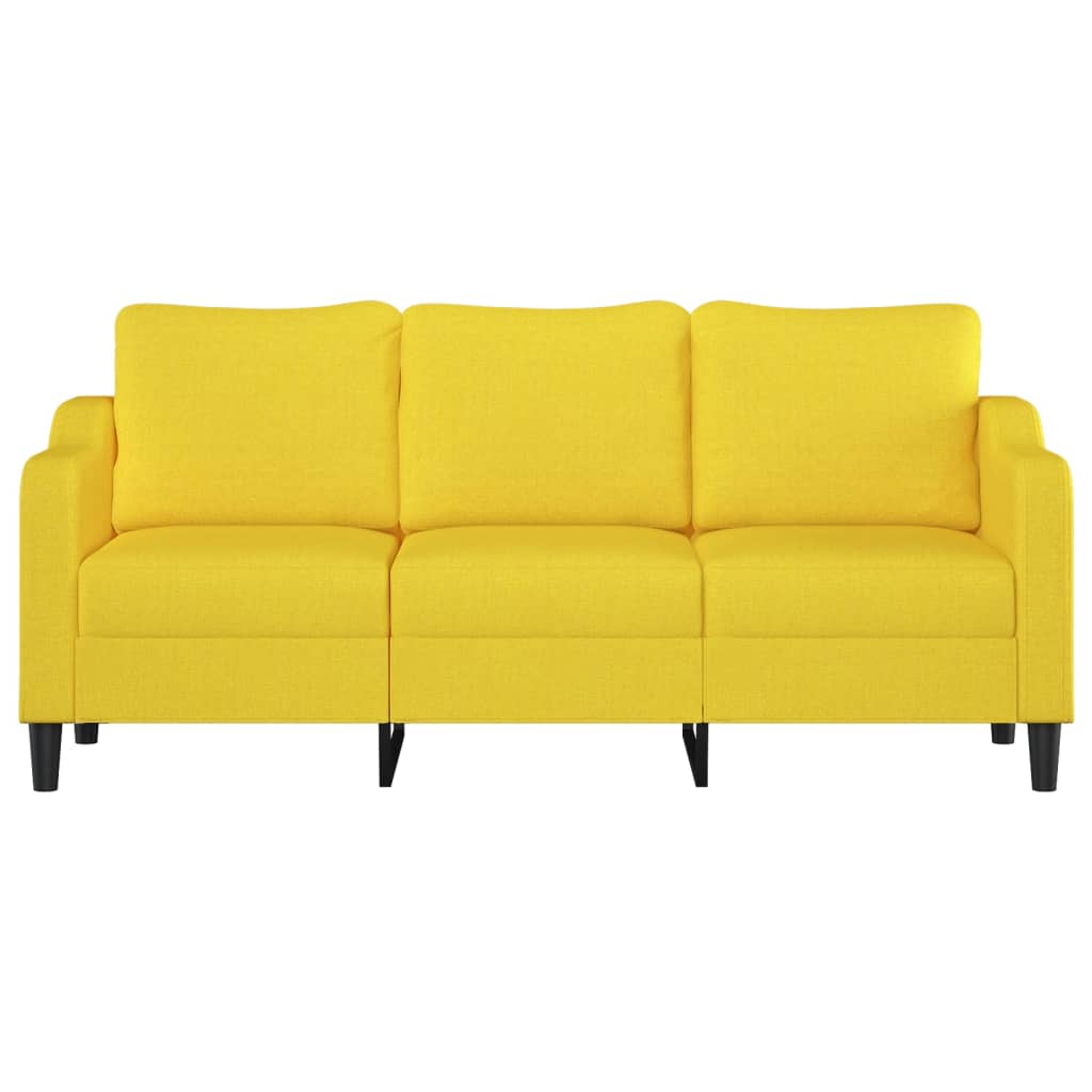 Canapea cu 3 locuri, galben deschis, 180 cm, material textil