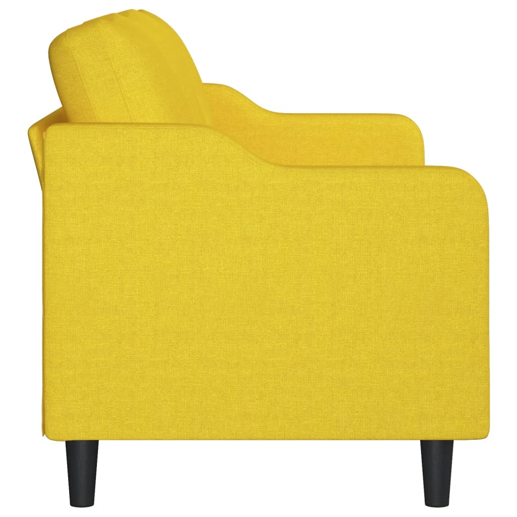 Canapea cu 3 locuri, galben deschis, 180 cm, material textil