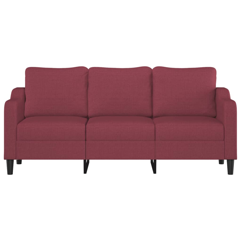 Canapea cu 3 locuri, roșu vin, 180 cm, material textil